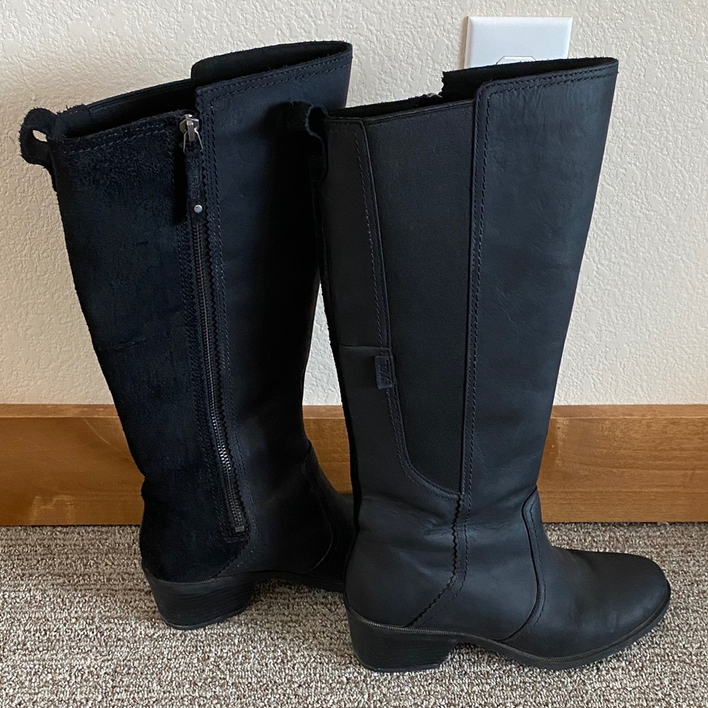 Teva Black Heeled Boots